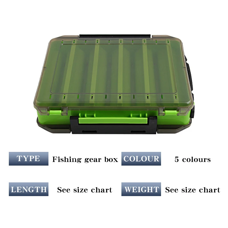 Caja de aparejos de Señuelos de Pesca mediana, compartimiento de 5 rejillas, estuche de almacenamiento, contenedor de accesorios de gancho de doble cara, caja de herramientas organizadoras - imagen 5