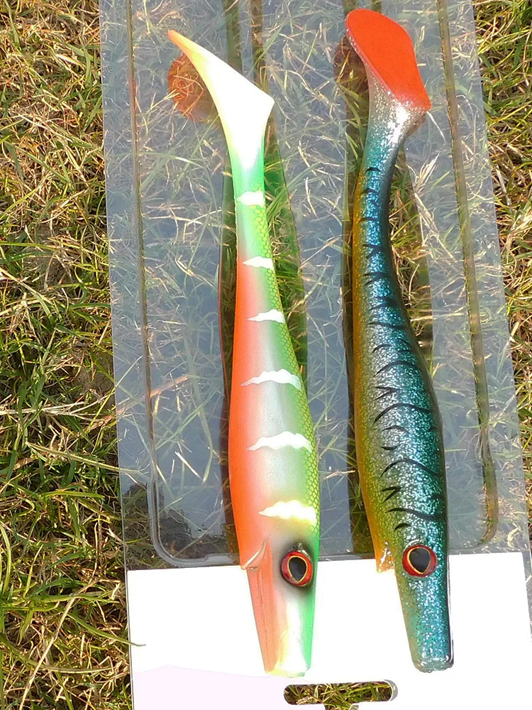 ESFISHING-señuelo de pesca con cebo grande de alta calidad, 200mm, aleta, pesca en el mar para Lucio, trucha, perca, cebos blandos, señuelos de agua salada - imagen 5