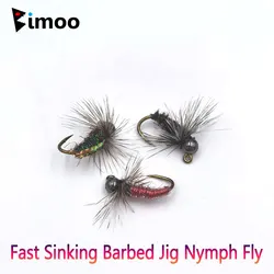 Bimoo Ninfa Grizzly Hackle – Hundimiento rápido para trucha Euro Nymphing