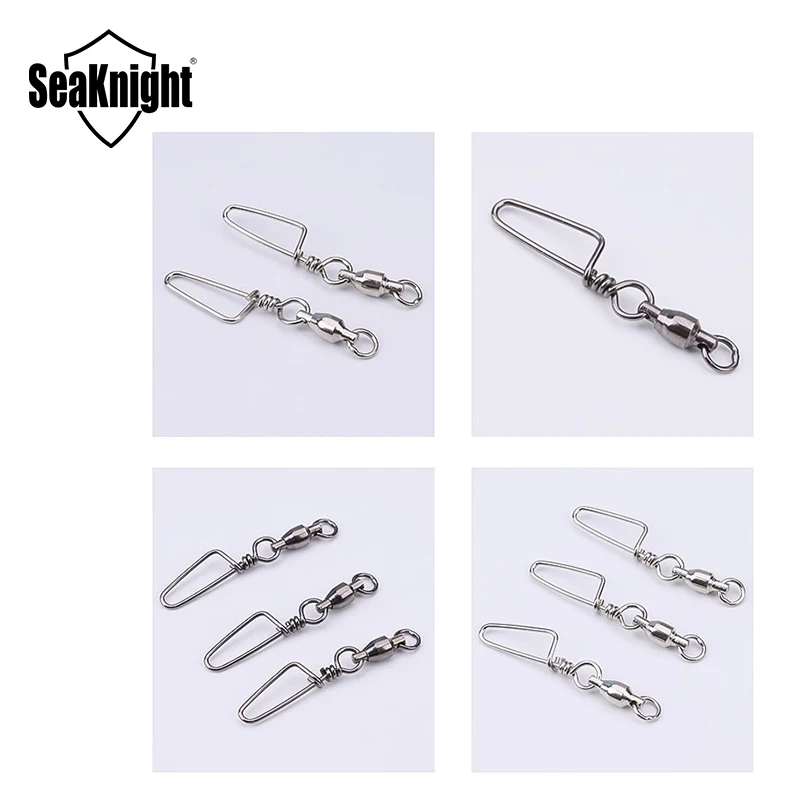 SeaKnight-conector de pesca de acero inoxidable, 10 unidades/1 bolsa, eslabones de Metal potentes, anillo de conexión de 2024 KG, a presión, 125 - imagen 5