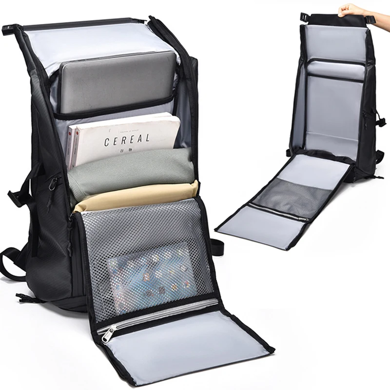 Mochila de pesca con bolsillo para zapatos, bolsa para viajes al aire libre, senderismo, desplazamientos, Camping, mochila escolar grande para ordenador portátil de negocios en seco y húmedo - imagen 4