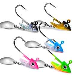 1 unidad Jig Head 10,5g Señuelos de pesca hundimiento giratorio lentejuelas cucharas de Metal anzuelos de pesca Jigging anzuelos cebos aparejos anzuelos