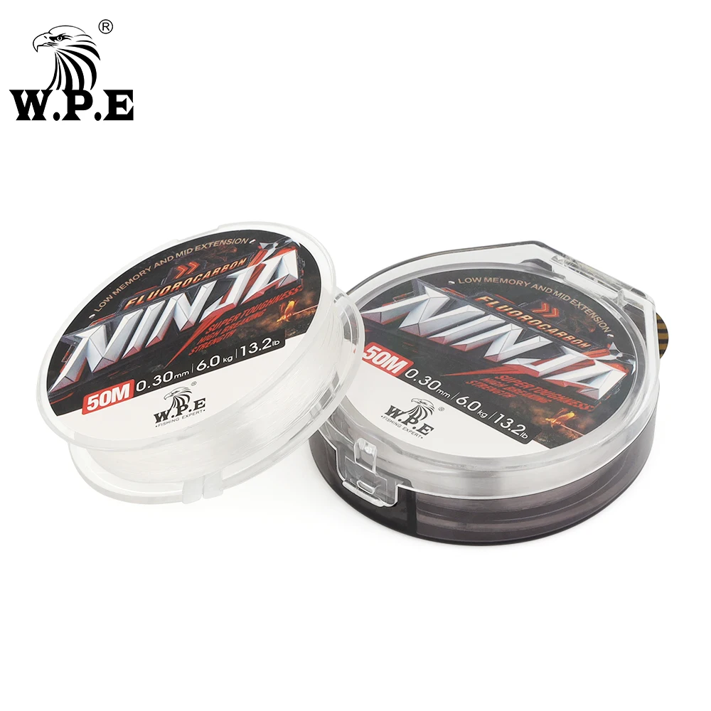 W.P.E-línea de pesca de fibra de carbono, aparejos de línea de pesca de fluorocarbono, 014mm-0,40mm, 1,3 kg-10,8 kg, 2.9lb-23.8lb, 1 piezas - imagen 5