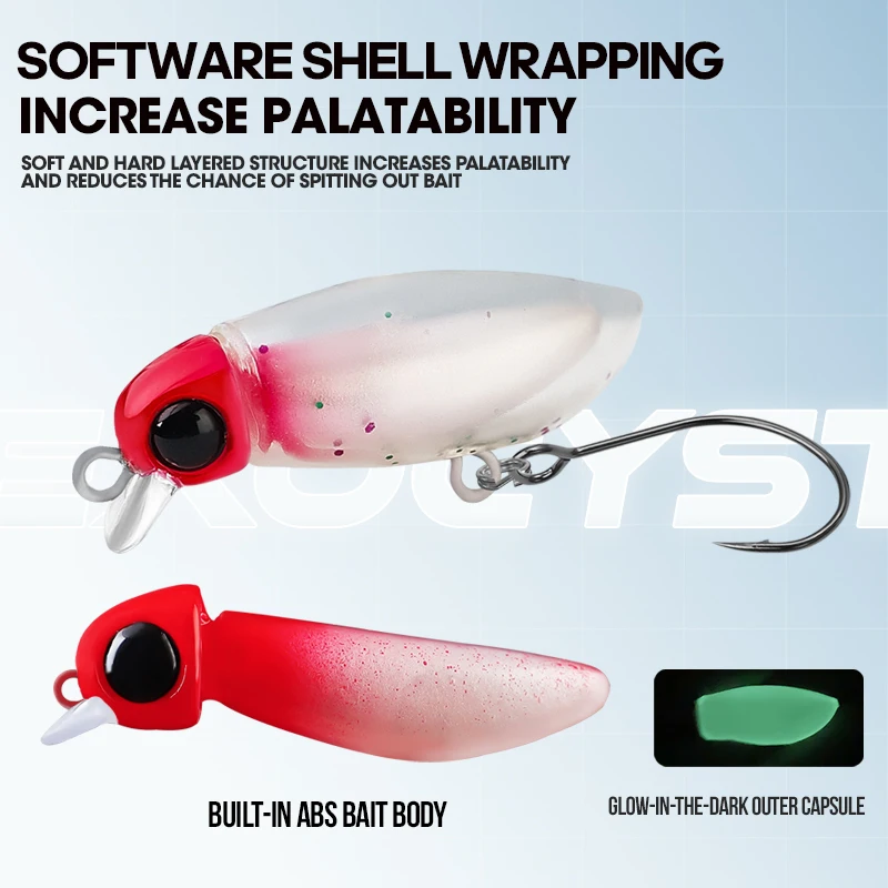 TAIYU-cebo luminoso Micro pececillo 2,3g, Spinners, señuelo de pesca duro Artificial, aparejos de Crankbait Topwater para trucha lubina - imagen 4