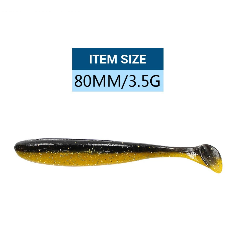 Señuelo de pesca suave de 8cm y 3,5g Isca, cebo Artificial de silicona, doble color, carpa, Swimbait, 6 unids/lote - imagen 2