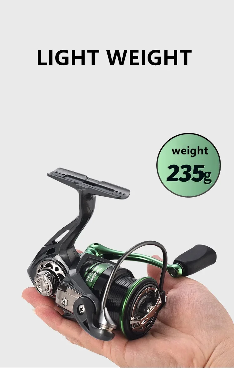 Carrete de pesca de carpa Mavllos Basic con potencia de arrastre, relación de 8kg, carrete de aluminio 5,2: 1, carrete poco profundo, carrete giratorio de lubina de agua salada - imagen 5