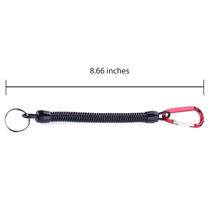 3 piezas de cuerda de pesca de TPU con hebilla de carrete retráctil de 22cm para barcos, cuerda fija, herramientas de pesca, equipo de pesca, cuerda de mano perdida - imagen 2