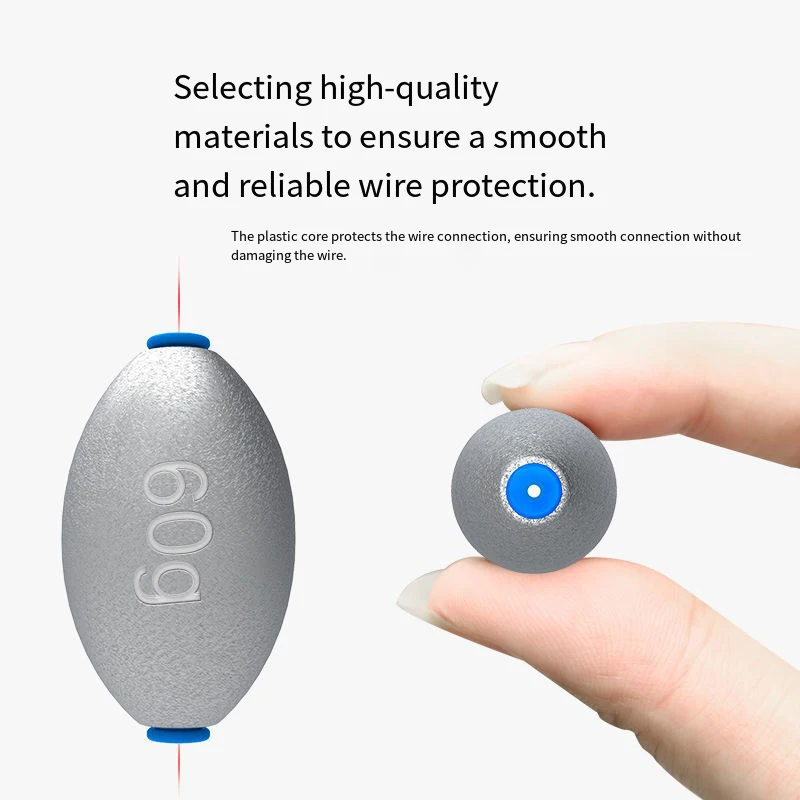 Plomo de pesca con forma de oliva, 1 Uds., con tapón de plástico, señuelo hueco, pesas de plomo, 1g-40g, plomos antideslizantes para pesca - imagen 3