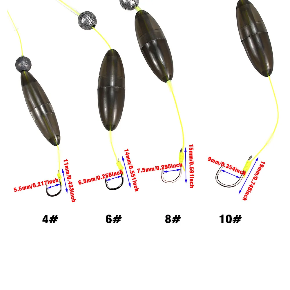 Juego de 2 ganchos/juego de Kit de pesca de carpa, flotador de manga corta antienredos, flotador de recuperación de caña de mar de carpa de hierba que rebota inferior con gancho - imagen 5