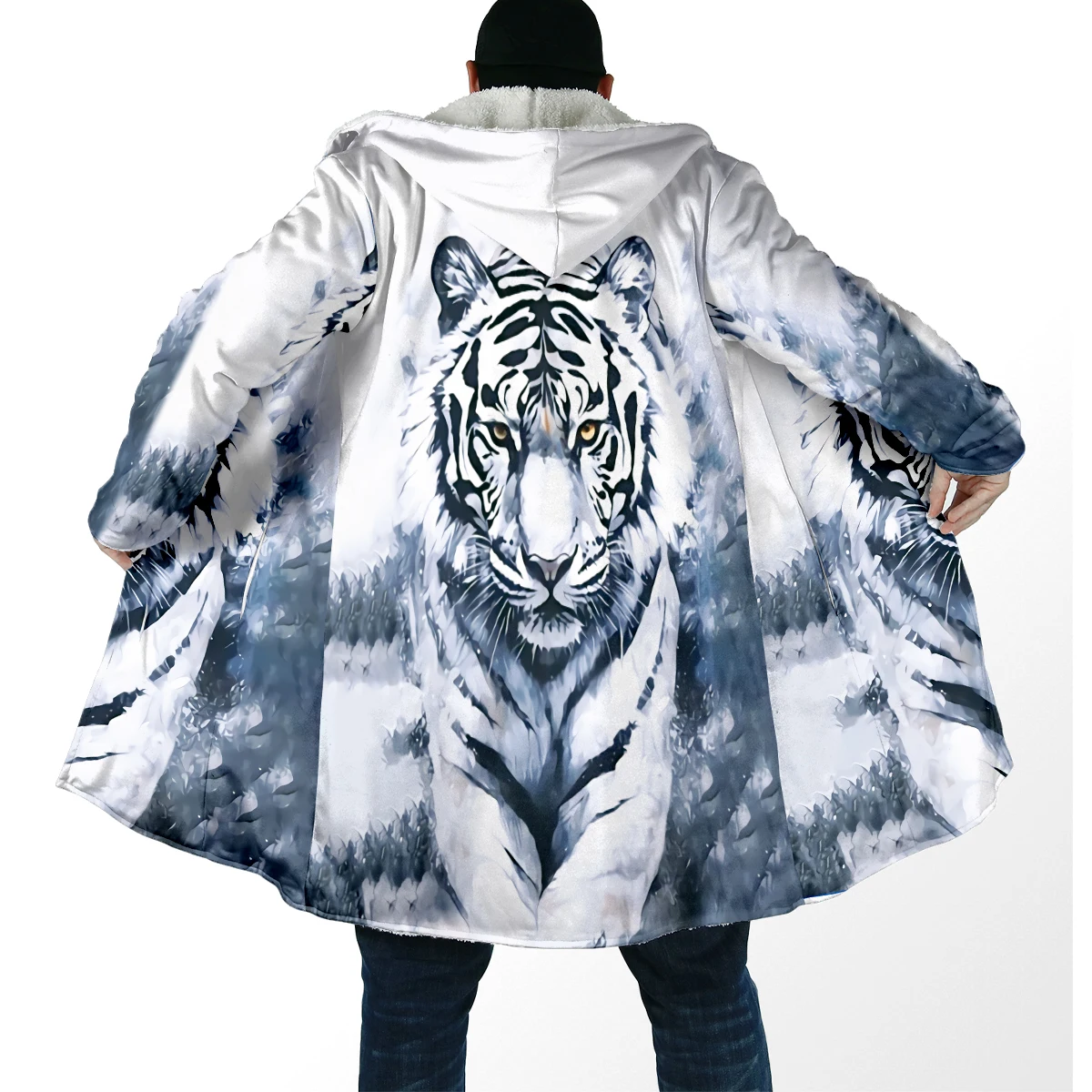 DP92 Capa de Invierno Hombre con Capucha Estampado Tigre 3D - imagen 3
