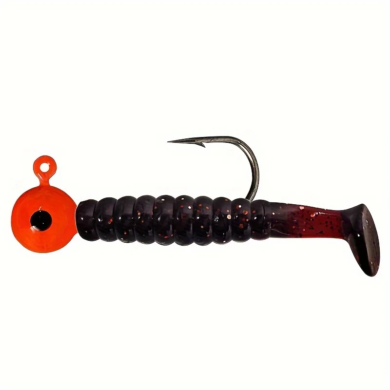 Luya-Juego de cebo de cola en T, gancho de cabeza de plomo de colores, tornillo gordo, cola en T, juego de cebo blando, 34 piezas - imagen 5