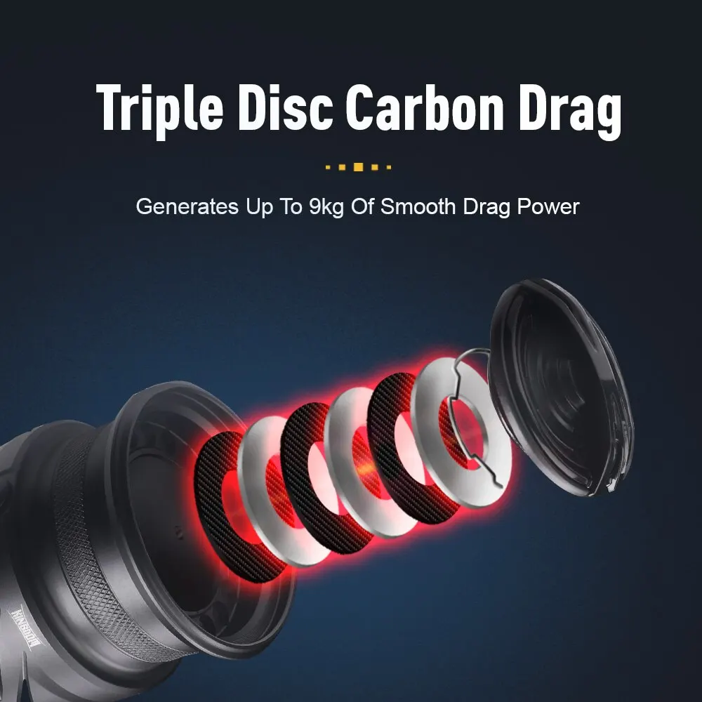 Kingdom Tegmen-Carretes de pesca giratorios 5,2: 1 6,2: 1 143g, Ratio de engranaje de alta velocidad, fibra de carbono ligera, arrastre del cuerpo 10 + 1, cantidad de rodamientos - imagen 5