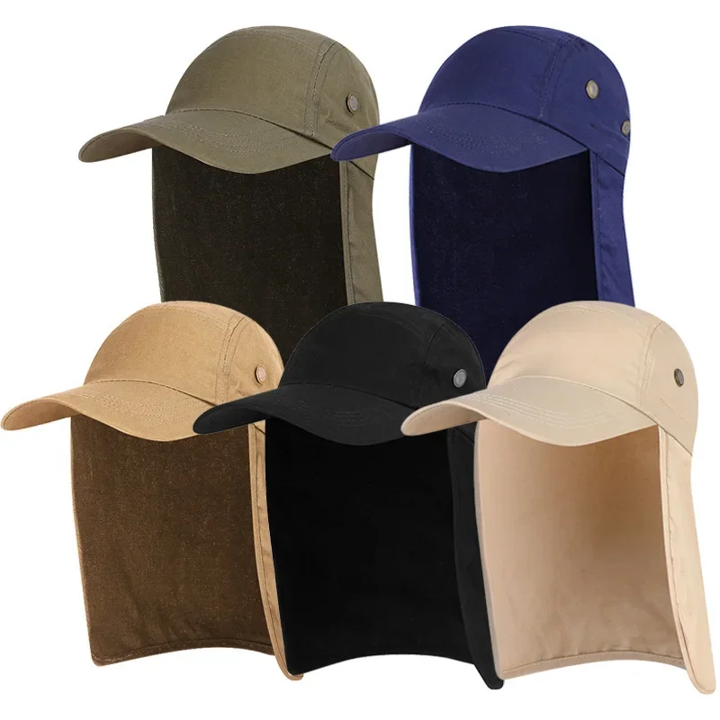 Deporte al aire libre, senderismo, Camping, visera, sombrero, protección UV, cubierta para el cuello, pesca, gorra protectora solar, gorra de pesca, sombrero para la lluvia, sombrero para el sol, jungla - imagen 3