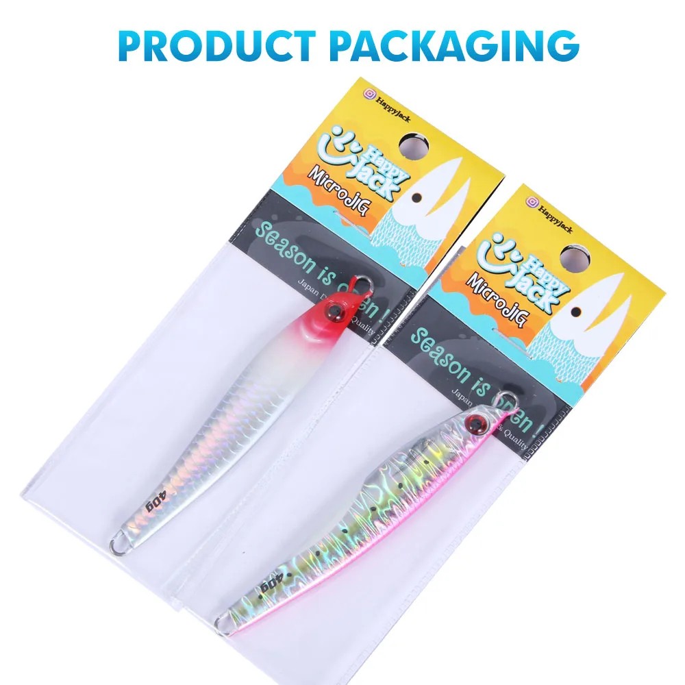 Happyjack Shore Casting Jigging 15g 30g 40g Jig Jugulo Jig aparejos de Pesca de fundición larga cebo Artificial cuchara Pesca en agua salada - imagen 4