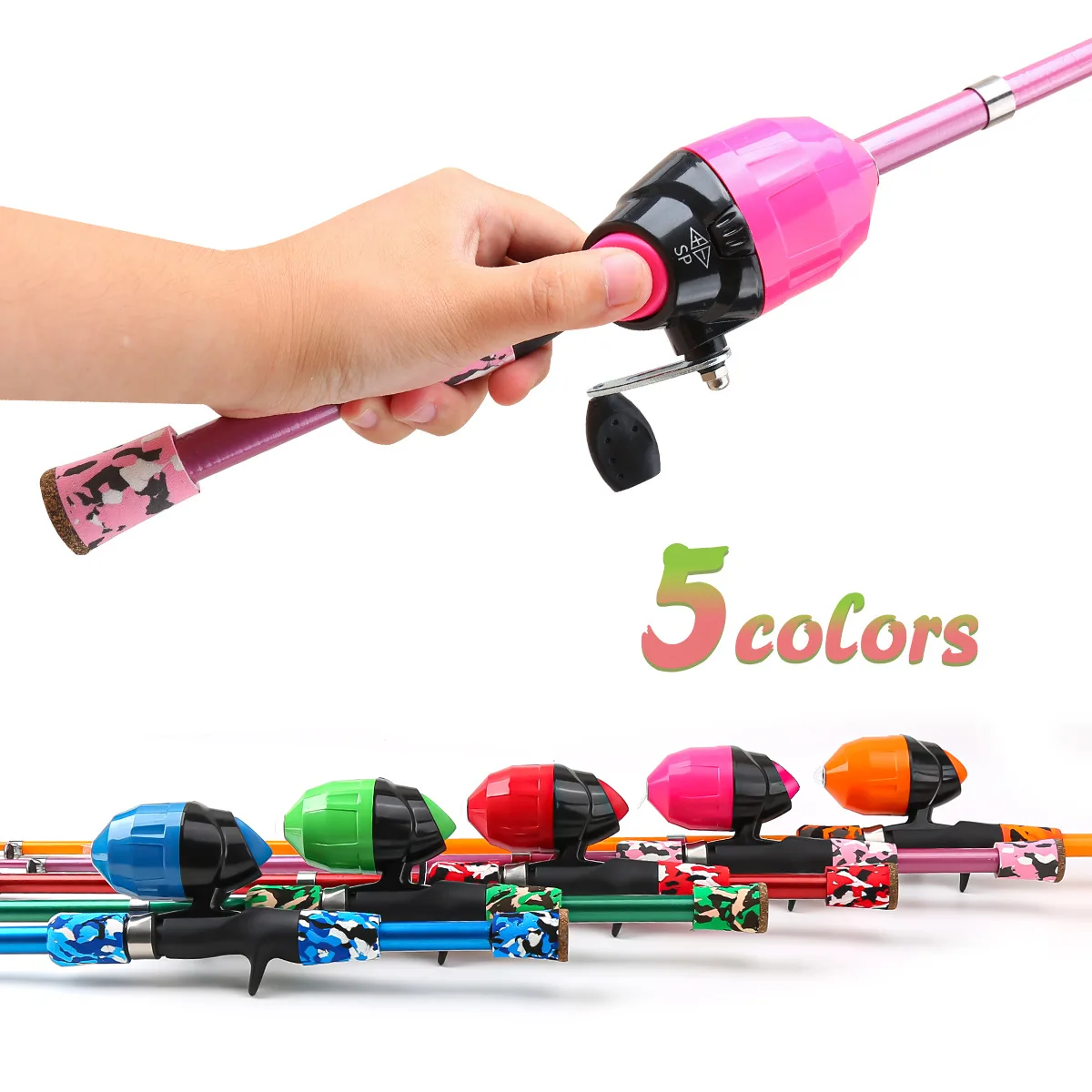 Combo de caña de pescar y carrete para niños, kit completo, caña de lanzamiento telescópica con carrete Spincast para niños y niñas - imagen 5