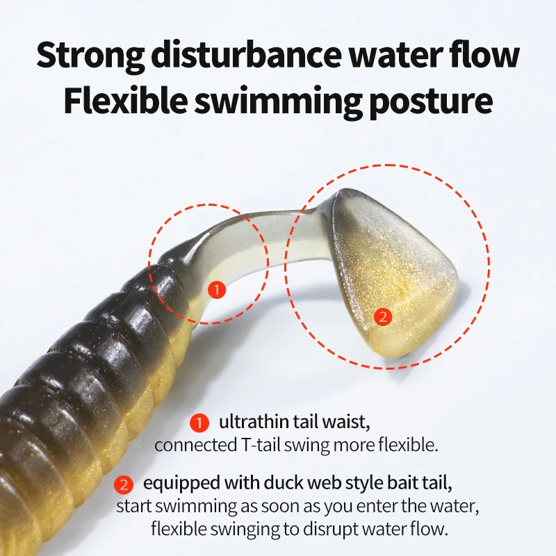 LINNHUE 50 unids/pack cebos flotantes de cola de aguja de pesca 40mm señuelos blandos de gusano hilo inverso cebos de silicona Wobblers carpa - imagen 2