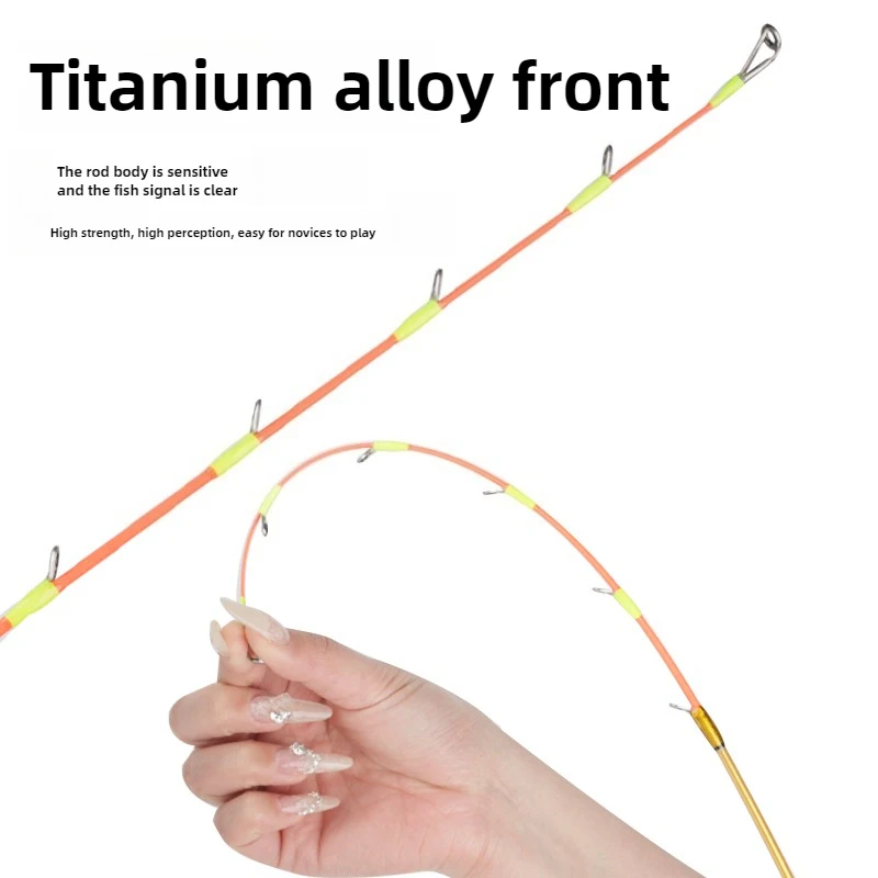 Caña de pescar para barco HANFEI, caña de pescar de mar fuera de la costa, 1,8 m2,1 m, 2,4 m, caña de fundición giratoria de carbono 20-80 #   Punta de aleación de titanio - imagen 5