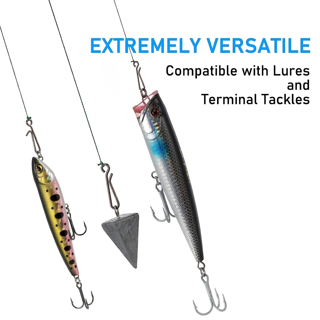 FishTrip-Clips de pesca de acero inoxidable, paquete de 50 ~ 100 Clips de cambio rápido, color negro - imagen 5