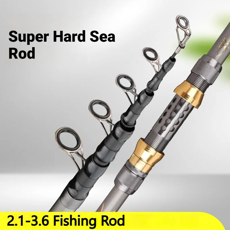 Caña de fundición de Surf de carbono ultradura con asiento de carrete totalmente metálico móvil para pesca en agua salada de larga distancia, caña de roca telescópica - imagen 2