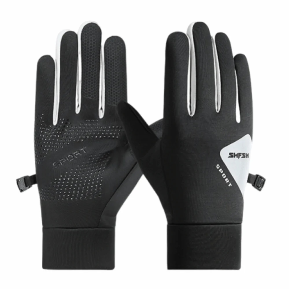 Guantes cálidos para ciclismo de invierno, antideslizantes, a prueba de viento, con dedos completos, térmicos, gruesos, protectores para montar al aire libre