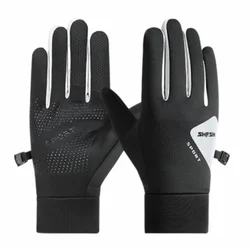 Guantes cálidos para ciclismo de invierno, antideslizantes, a prueba de viento, con dedos completos, térmicos, gruesos, protectores para montar al aire libre