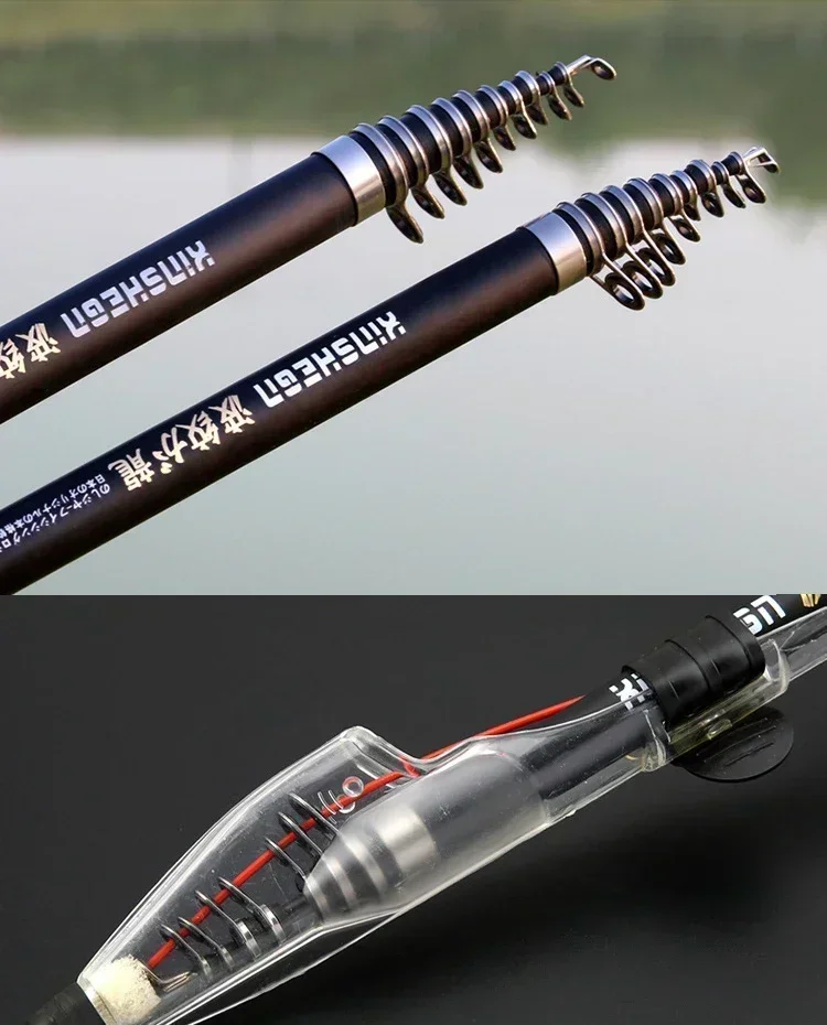 Pesca rocosa giratoria portátil telescópica as2.7M,3.6M,4.5M,5.4M,6.3M caña de pescar viaje mar barco roca caña de pescar carpa - imagen 5