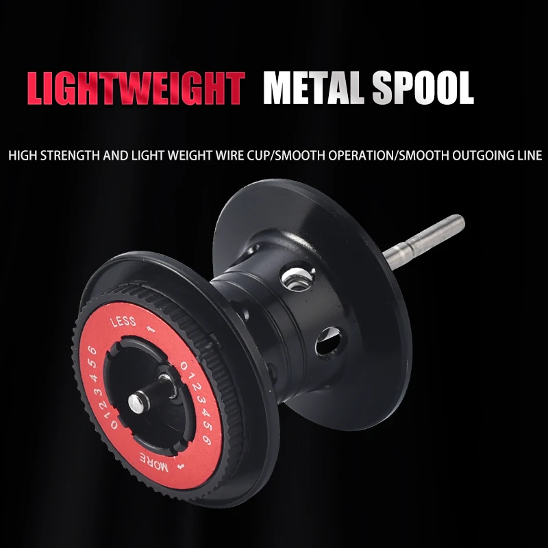 Carretes de pesca Audi ligeros Baitcasting, doble freno, alta velocidad, relación de engranaje 7,2: 1, arrastre máximo de 8kg, agua dulce - imagen 5