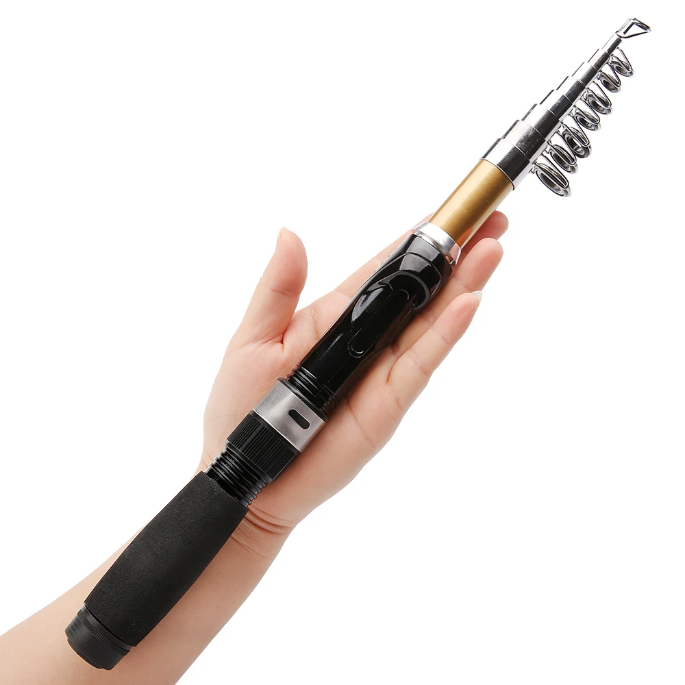 Caña de pescar telescópica, accesorio giratorio de fibra de carbono, portátil, de viaje, señuelo, 7-10 secciones, 1,5 M, 1,7 M, 1,9 M, 2,1 M - imagen 5