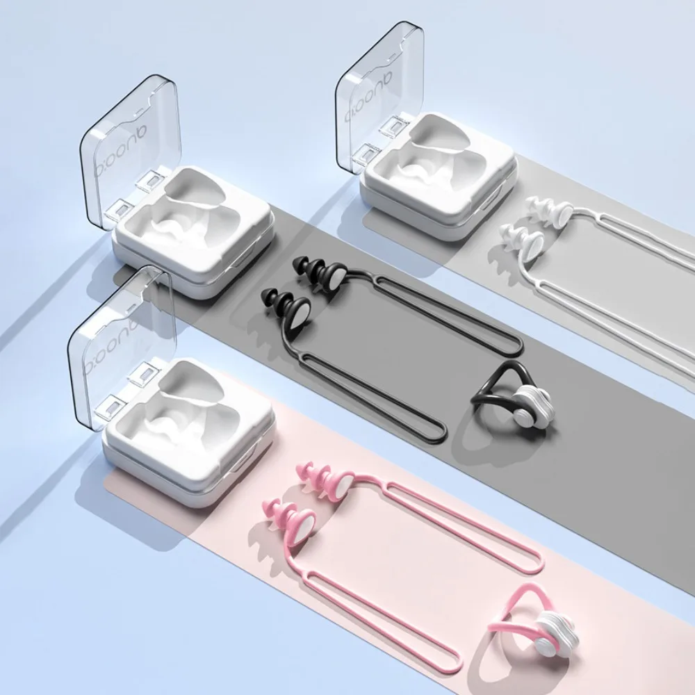 Tapones para los oídos suaves, juego de rizador para la nariz, tapones para los oídos de silicona impermeables para natación, cómodos tapones para los oídos para natación antiagua, Clip para la nariz - imagen 5