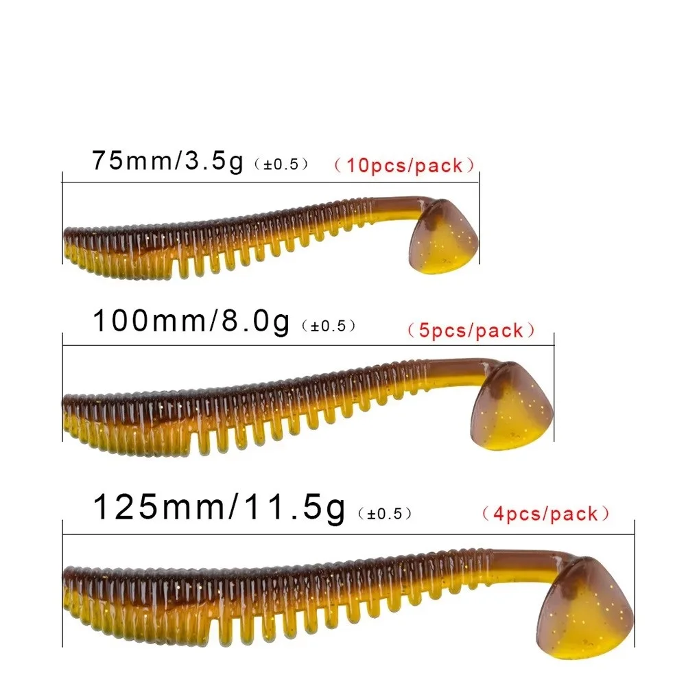 Señuelos de pesca NGB 75mm 100mm 125mm cebos artificiales Wobblers señuelos blandos Shad carpa pesca de silicona cebos blandos aparejos - imagen 5