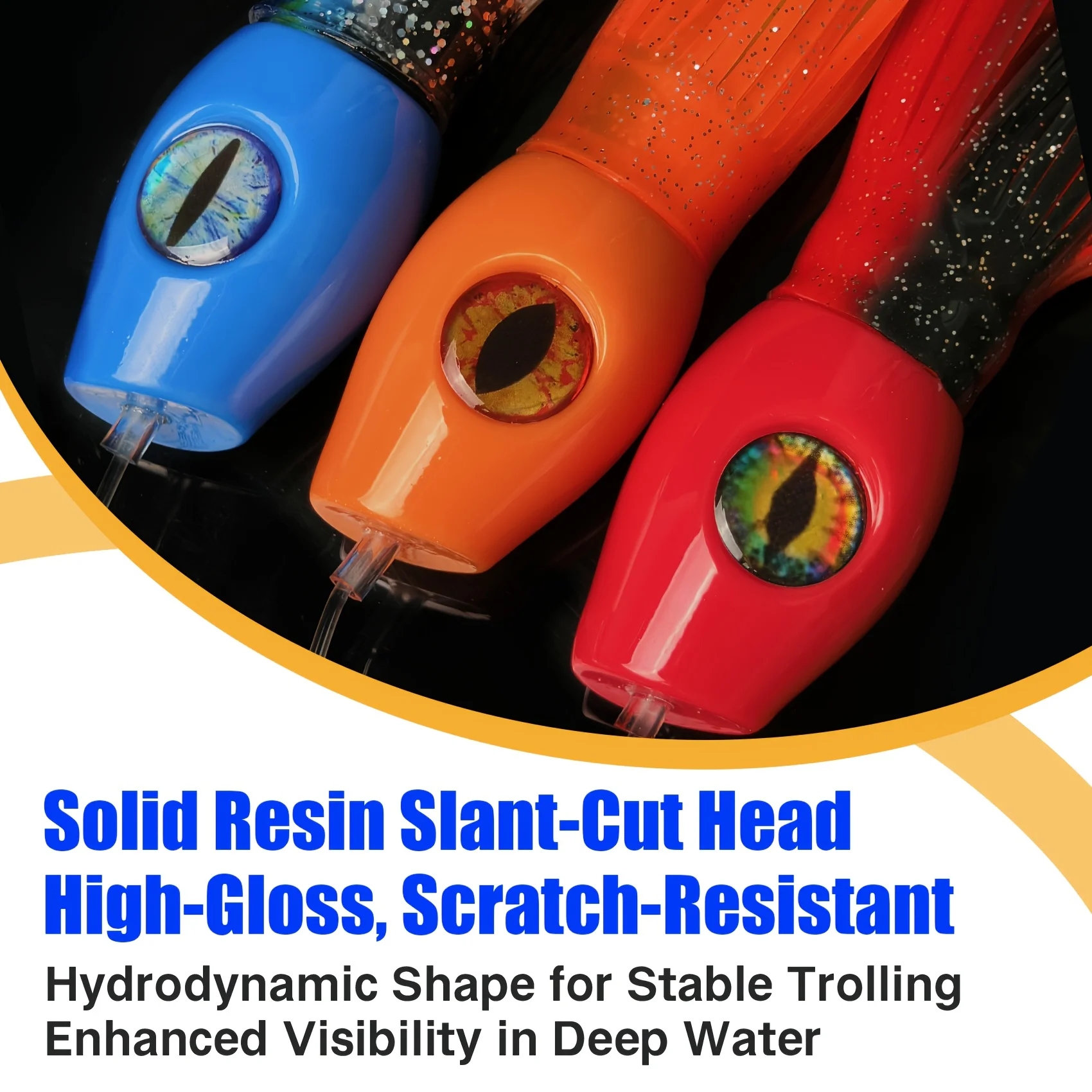 Aventik-señuelo de pesca con cabeza de bala, resina de Color sólido, con ganchos dobles de acero inoxidable, falda brillante, ojos realistas, señuelo de agua salada - imagen 3