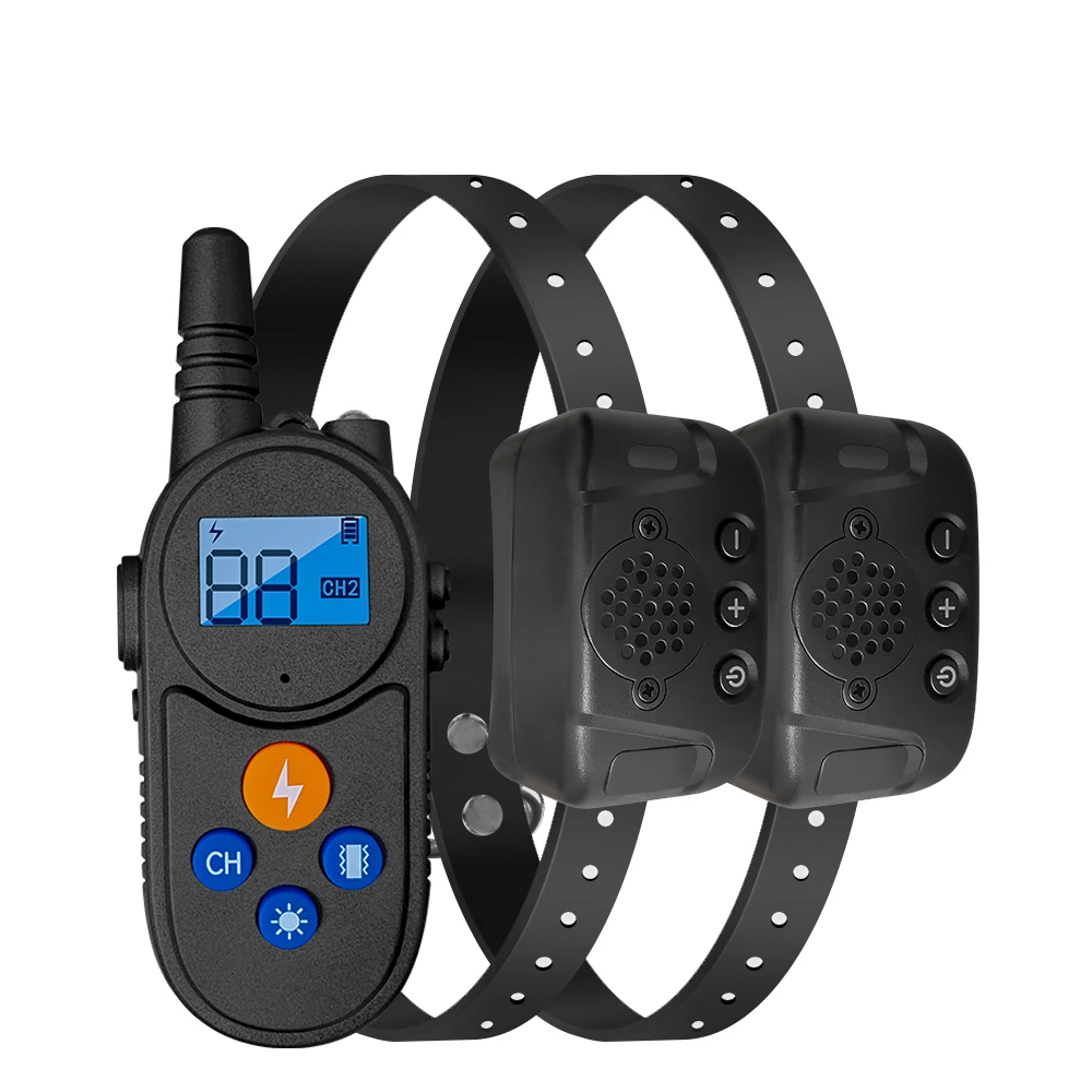 Collar de choque para perro walkie-talkie, Collar de entrenamiento para perros grandes, medianos y pequeños, impermeable, recargable, vibración - imagen 2