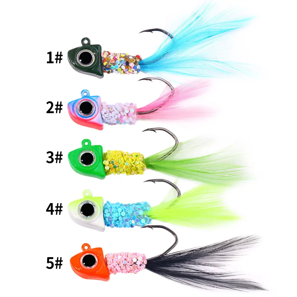 Señuelos de Marabú – Jig de Pluma con Anzuelo Afilado para Lubina - imagen 4