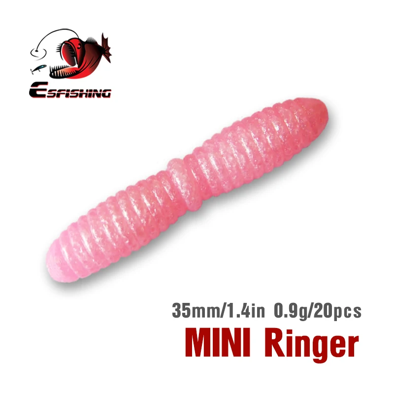 KESFISHING-señuelo suave de silicona Artificial, MINI RINGE, 35mm, palo de gusano, inyecta grandes Sales, lubina, trucha, envío gratis, cebo de pesca en hielo - imagen 3