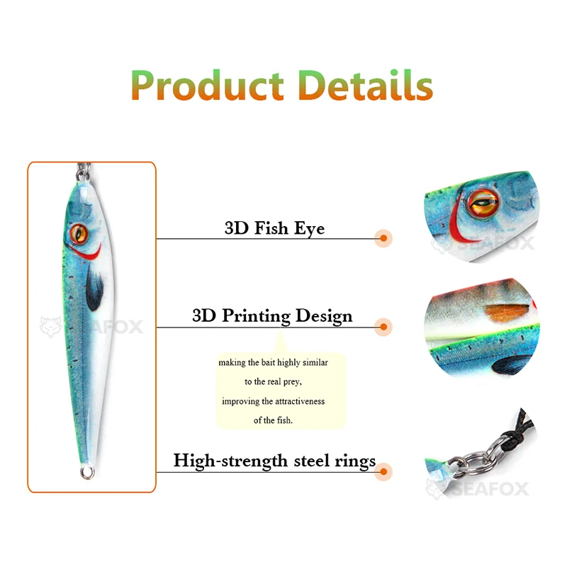 Señuelo metálico Slow Jig 163 – Plantilla lenta para pesca en mar - imagen 3