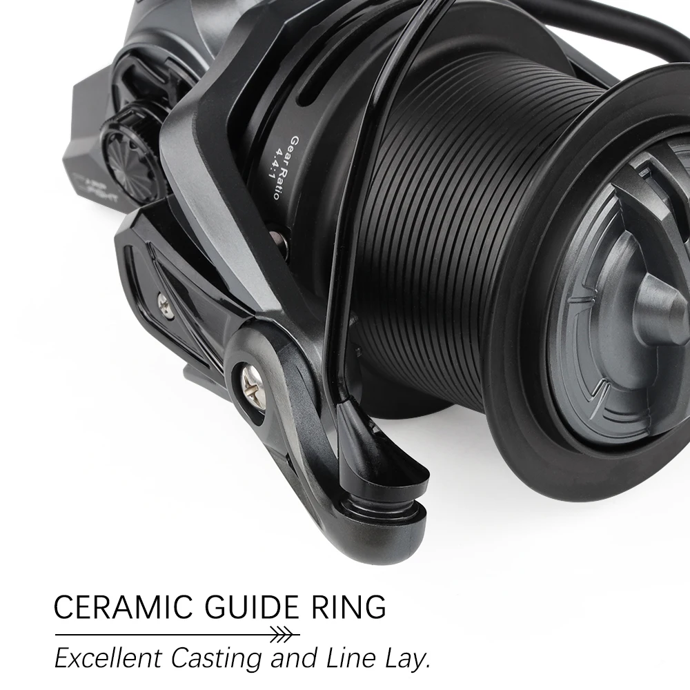 W.P.E-carrete de Pesca giratorio Fight 9000, Ratio de engranaje 4,4: 1, rodamientos de bolas 9 + 1, carrete de línea de Metal completo, aparejos de rueda de Pesca - imagen 5