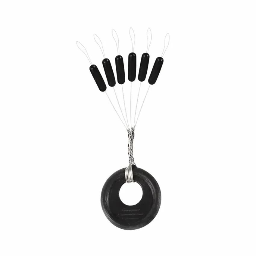 Tapón de goma negro cilíndrico M 6 en 1, flotador de pesca, tapón de frijol espacial, tapones de línea Folat, paradas de Bobber, Bobber de pesca - imagen 5