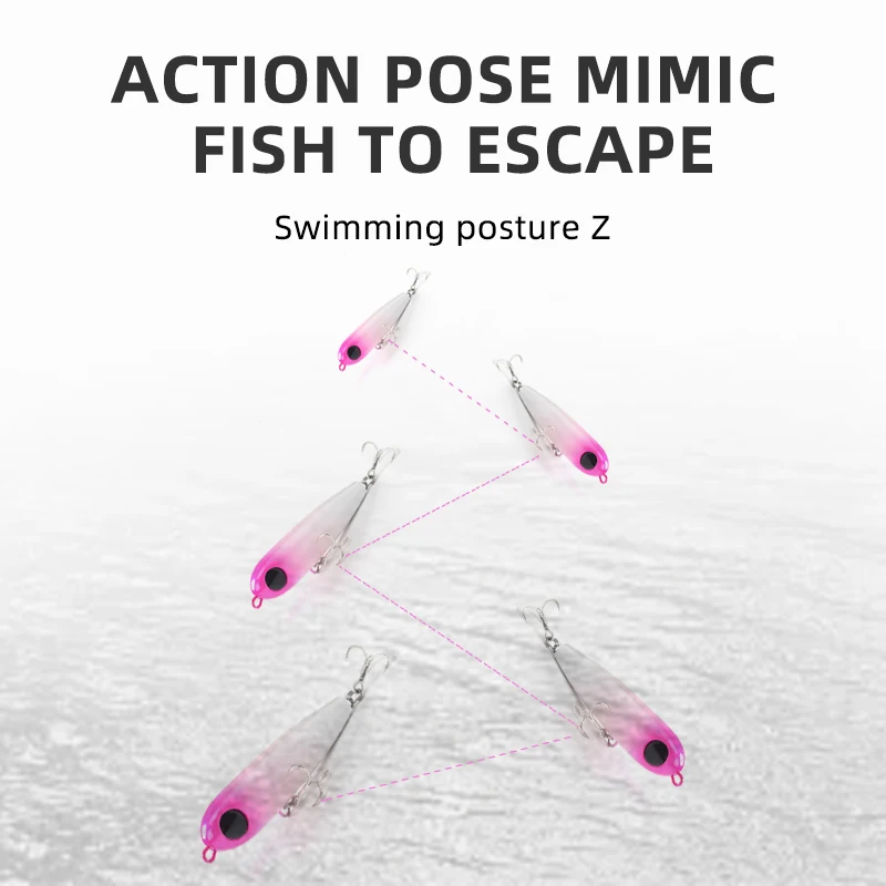 HAIMALUO HOPOPEN Señuelos de pesca flotantes 76mm lápiz superior agua salada cebos duros perro caminando lubina Wobblers señuelo Topwater - imagen 3