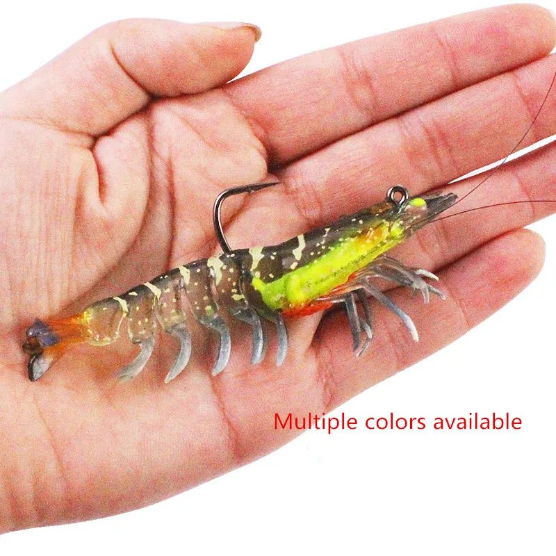 Señuelo de cebo suave de camarones de PVC artificial de 4 colores, 12g, 9cm, cebo luminiscente utilizado para actividades de pesca, suministros de equipo de pesca - imagen 2