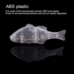Hanlin Swimbait Articulado - Señuelo blanco plástico duro con anillos