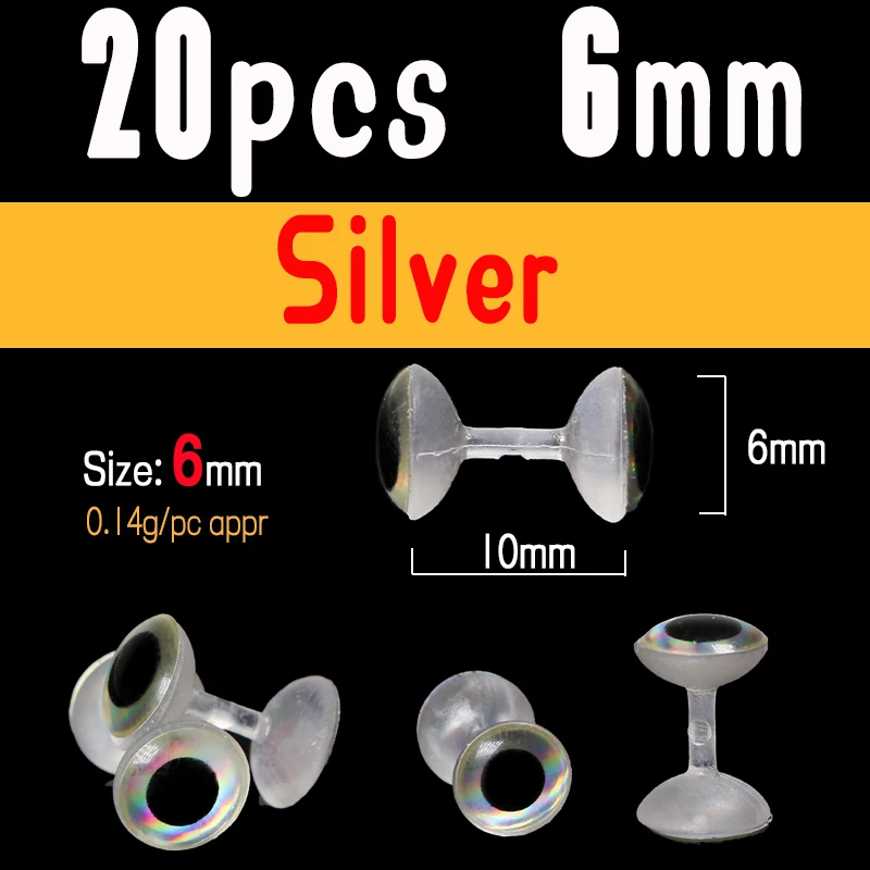 20pcs 6mm silver