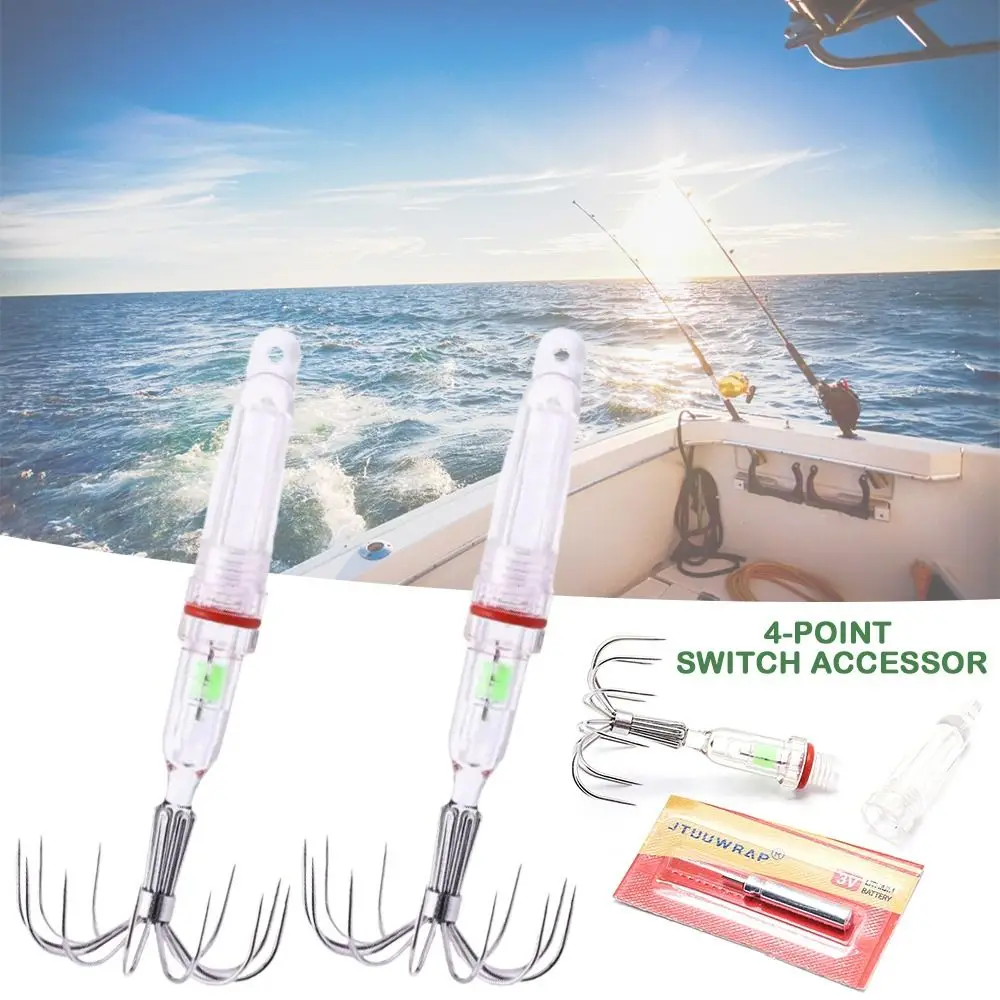 Luz LED de señuelo colorida con gancho, forma de diamante, gota profunda, lámpara de Flash para pesca submarina, cuchara para lubina, anzuelo de calamar para pesca - imagen 2