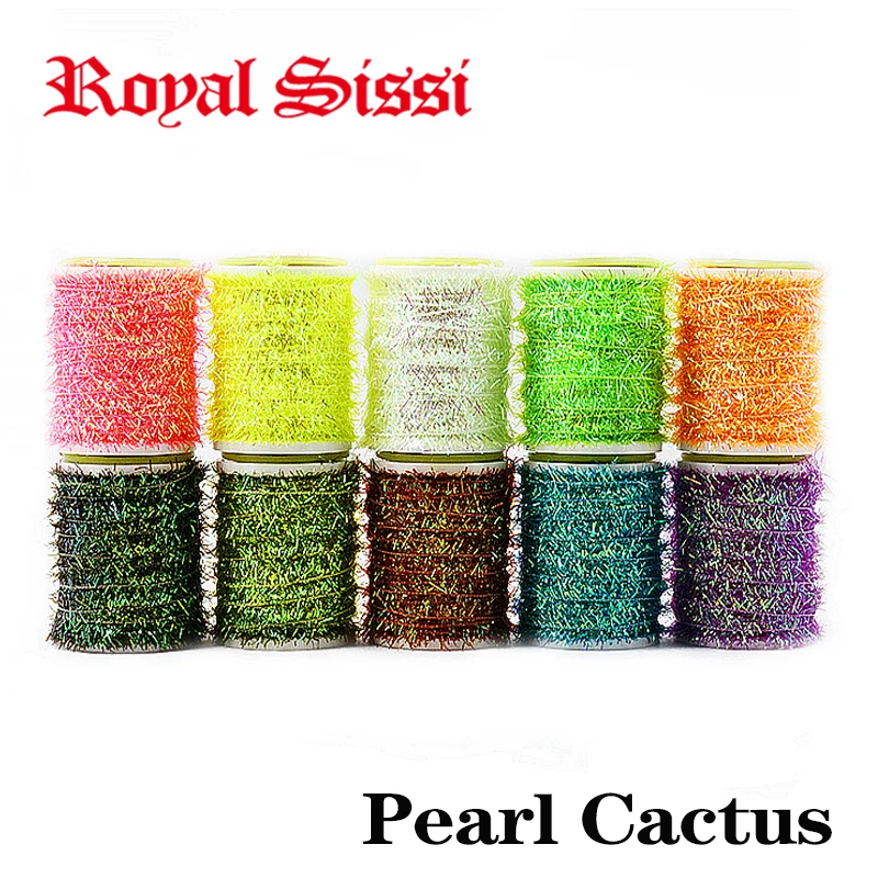 Royal Sissi nuevo desarrollado juego de 10 carretes cactus nacarado chenilla salmón y steelhead streamer mosca flash cuerpo mosca atado materiales