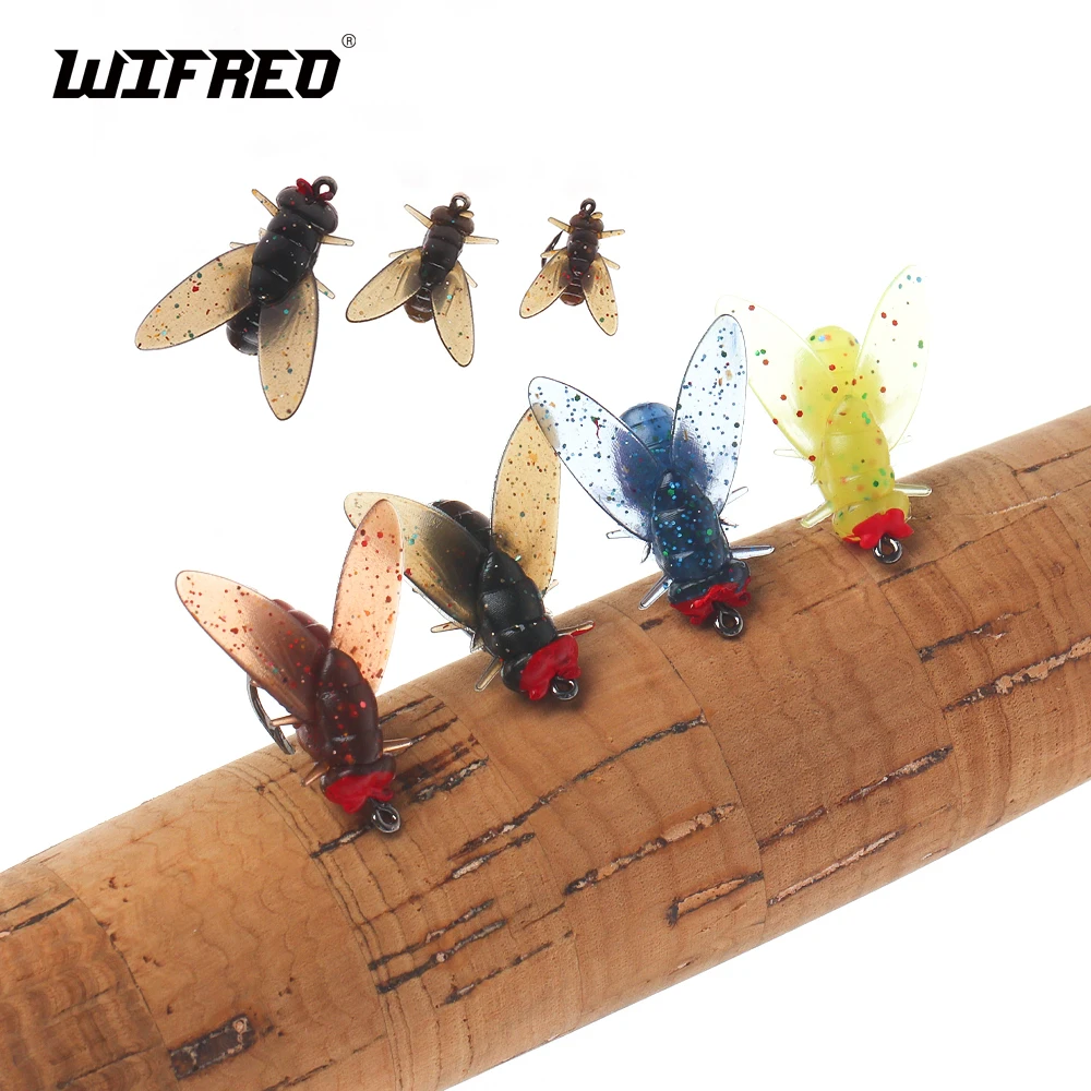 Wifreo 20 unids/caja realista silicona mosca casera suave insecto cebo trucha pesca de lubina juego de señuelos artificiales