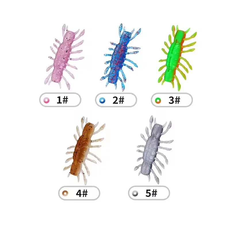 WEIHE (5 uds) 4,2 cm 5g 5 colores señuelo de pesca suave artificial cebo de pesca de langosta suave señuelos TPE con lentejuelas agua salada agua dulce - imagen 5