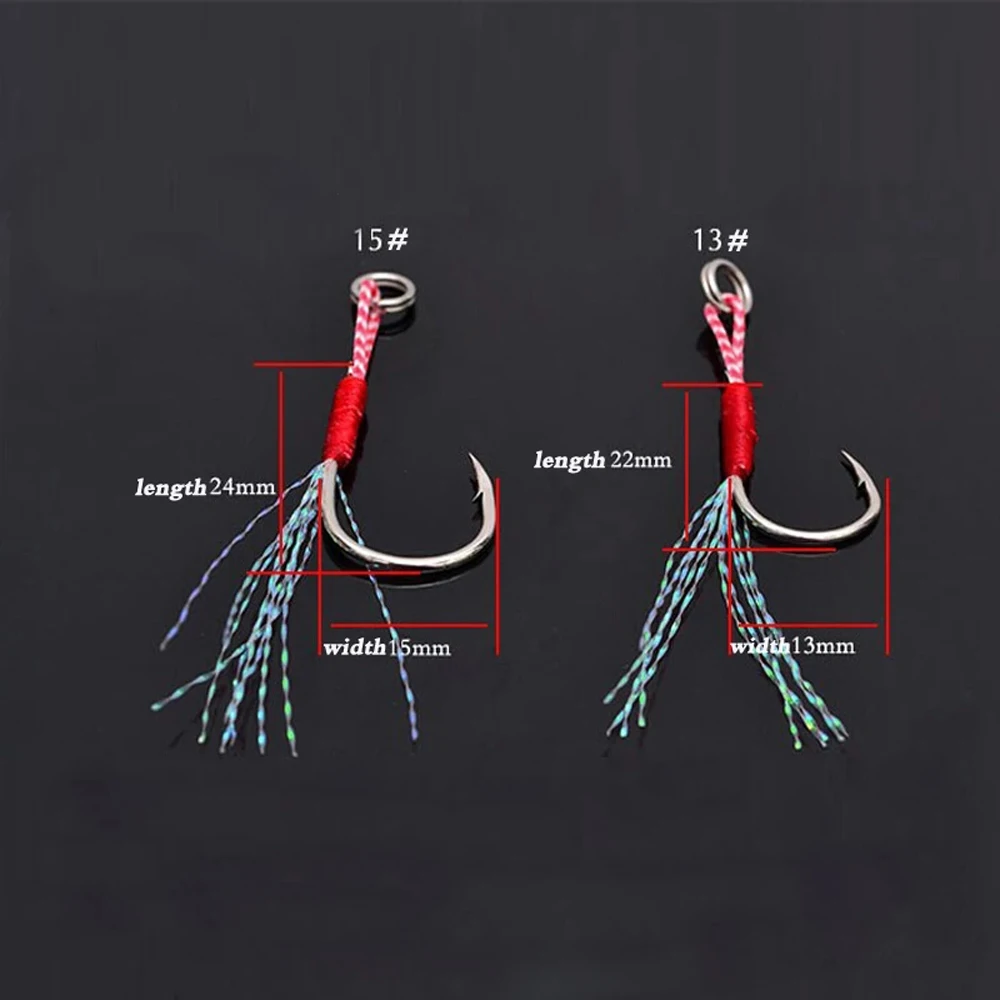 Anzuelo de carpa, señuelo de pesca, anzuelo de plumas, anzuelo de púas, anzuelos de plantilla individuales, anzuelo de cabeza de plantilla, anzuelos de asistencia, anzuelo de pesca Jigging - imagen 2
