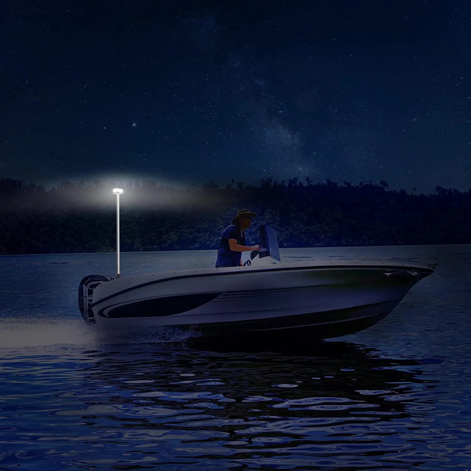 Luz de anclaje para barco USCG 2 NM – Base extraíble 2 pines - imagen 4