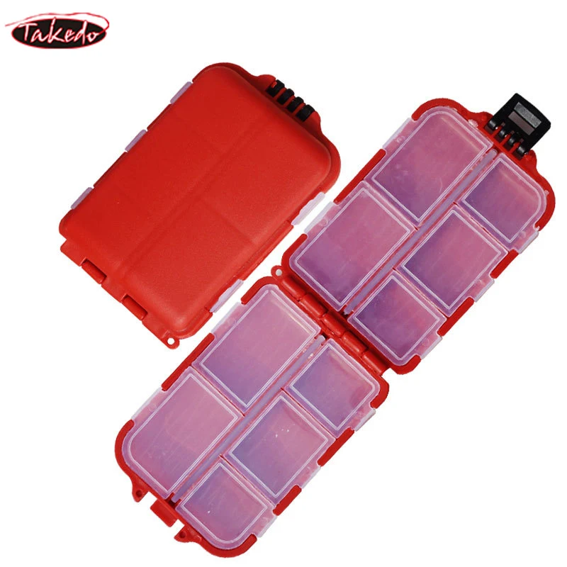 TAKEDO-caja de almacenamiento de accesorios de pesca desmontable portátil, Mini cajas de herramientas de pesca, caja de carpa impermeable colorida, JYL03 - imagen 2