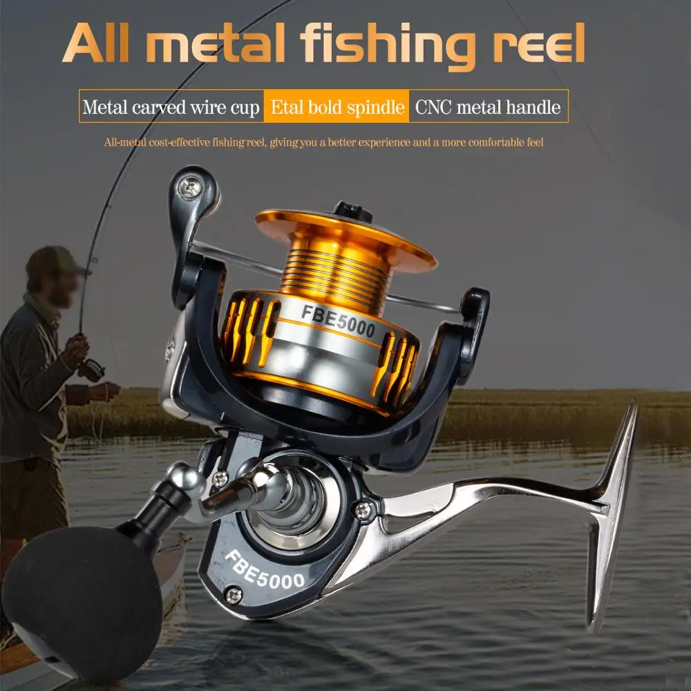 Goture-carrete de pesca de Metal 17 + 1BB, bobina de rueda de carpa para equipos de pesca, Serie 2000, 3000, 4000, 5000, 6000, 7000 - imagen 3