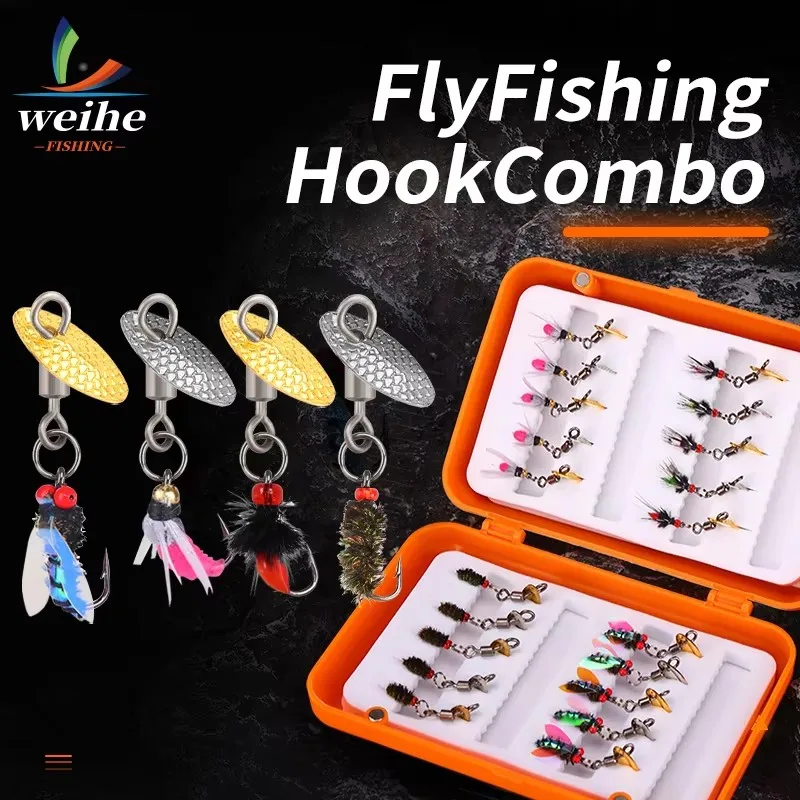 WEIHE Set pesca con mosca Tipo A – Micro señuelos para arroyos